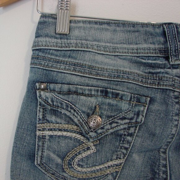 Silver Jeans McKenzie Crop Capri Light Wash 7.5" Rise Stretch Size 26 - Picture 12 of 13